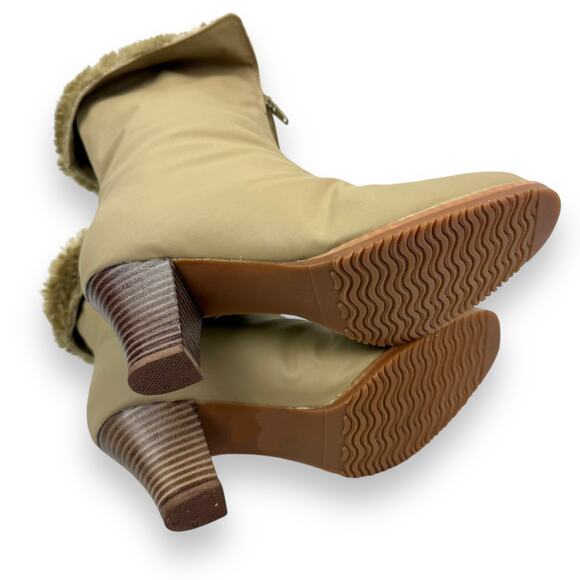 1970's brand new tan winter waterproof faux fur lined boots - Picture 6 of 16